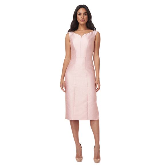 Kay Unger NWT Sawyer Midi Dress in Ballet Slipper (Pink) Size 6 - Picture 1 of 8